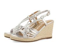 SANDALIAS BLANCAS DE PIEL CON TIRAS Y CUÑA ALTA DE YUTE PARA MUJER GLIDE