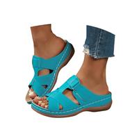 Sandalias bordadas para mujer, parte superior decorativa de poliuretano sin cordones, para recados de verano, viajes de vacaciones y fines de semana casuales, varios colores, tallas del Reino Unido
