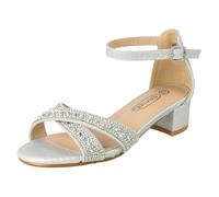 Sandalias Brillantes Con Tacón Bajo Para Niñas - H1R122