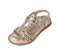 Sandalias brillantes para niña, elegantes zapatos planos para niñas, zapatos de verano para niñas, cómodos, suelas suaves, sandalias elásticas, sandalias de slingback, zapatos de playa, botas de caza