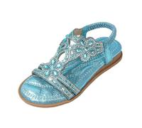 Sandalias brillantes para niña, elegantes zapatos planos para niñas, zapatos de verano para niñas, cómodos, suelas suaves, sandalias elásticas, sandalias de slingback, zapatos de playa, botas de caza