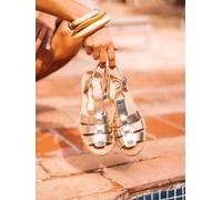 Sandalias cangrejeras planas de mujer en piel | EMMA 38 DORADO