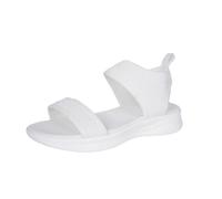Sandalias casuales de malla con volantes de moda color puro elástico descontratado zapatos de playa ligeros cómodos antideslizantes transpirables 2025 sandalias, blanco, 37 EU