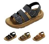 Sandalias casuales de verano para niños y niñas, antideslizantes, con puntera abierta, acolchadas, cómodas, suaves, con hebilla ajustable, sandalias de montaña, senderismo, viajes, Blue, 4.5 UK