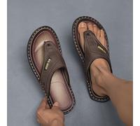 Sandalias Casuales para Hombre con Punta y Antideslizante de Goma - Parte Superior en PU Transpirable, Cómodas para Playa, Uso Diario o - Color Marrón Verano Otoño