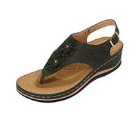 Sandalias Cerradas Por Delante Sandalias Planas Las Ergonómicas Del Poste Del Dedo Pie de La Cuña Mitigan La Fatiga Pie Zapatos de Esparto Mujer Planas (Jn,40)