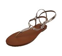 Sandalias Cerradas Sandalias Planas Doradas Mujer Ligeras Con Hebilla de Tacón Bajo Y de Comercio Exterior Y Americana Para Mujer Doradas Verano Playa (Gold,38)
