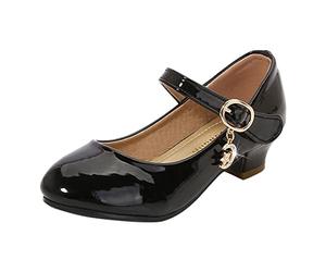 Sandalias Chica Tacones Altos Princesa Escuela Primaria Niño Cuero Vestidas, Le Noir, 32 EU