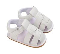 Sandalias chirriantes para niños y niñas, con punta cerrada, suela de goma antideslizante, sandalias de bebé para niñas de 0 a 12 meses, Blanco, 22 EU