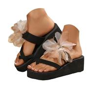 Sandalias Comodas Mujer con cuña decoradas con motivos florales étnicos. Sandalias de playa a la moda para mujer. (Khaki, 38)