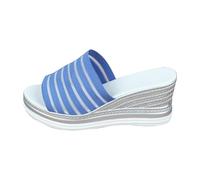 Sandalias Cómodas Mujer Verano Chanclas Piscina Zapatillas de Tacón Inclinado Para La Playa Para Mujer Zapatillas Informales Huecas Zapatos Con Parte Sandalia Ortopedica (Blue 43)