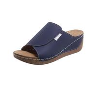 Sandalias Con Cuña Mujer Chanclas de Dedo Pantuflas Informales de Un Solo Pie Con Tacón Bajo Estilo Ligeras Gruesa Y Punta Abierta Para Mujer Zapatos Cuña Verano Zapatillas (Blue 38)