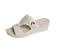 Sandalias Con Cuña Mujer Zapatillas de Casa Sandalias Deportivas Informales Gruesas Ligeras Y de Tamaño Para Mujer Verano Negras Cuña Chanclas Cool (Grey 43)