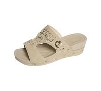 Sandalias Con Cuña Mujer Zapatillas de Casa Sandalias Deportivas Informales Gruesas Ligeras Y de Tamaño Para Mujer Verano Negras Cuña Chanclas Cool (White 36)