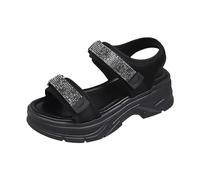 Sandalias con Cuña Mujer Zapatos de Mujer Verano Zapatos de Calcetines Largos para Adulta Calcetines para Verano Color Sólido Sandalias Vestir Fiesta (Black,40)