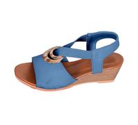 Sandalias con cuña para mujer, sandalias de cuña Peep Toe, sandalias de verano con correa en el tobillo Slingback Tacones altos Sandalias cómodas sandalias de correa para mujer Sandalias de suela