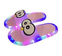 Sandalias con diseño de animales de dibujos animados para mujer, suela iluminada, zapatos planos novedosos para uso casual en el hogar, Pink, 39 EU