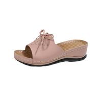 Sandalias con plataforma para mujer, elegantes, ortopédicas, pantuflas de verano, mariposas, suaves, transpirables, ligeras, informales, Rosa., 40 EU