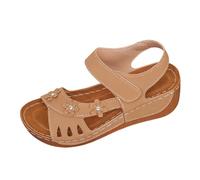Sandalias con plataforma para mujer, zapatos de verano, elegantes, con flores, sandalias de cuña, sandalias abiertas, sandalias de playa abiertas, transpirables, cómodas, sandalias de cuña, cierre de