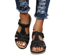 Sandalias con Soporte para el Arco, cómodas Sandalias ortopédicas para Caminar para Mujer, Zapatillas de Playa para Interiores y Exteriores, Zapatos (Color : Black, Size : 41 EU)