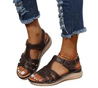 Sandalias con Soporte para el Arco, cómodas Sandalias ortopédicas para Caminar para Mujer, Zapatillas de Playa para Interiores y Exteriores, Zapatos (Color : Dark Brown, Size : 38 EU)