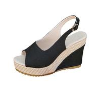 Sandalias con tacón para mujer, elegantes sandalias de plataforma con correa y puntera abierta, cómodas y fáciles de poner para cada día, suela estable para una apariencia agradable zapatos de verano