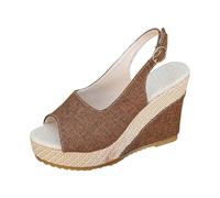 Sandalias con tacón para mujer, elegantes sandalias de plataforma con correa y puntera abierta, cómodas y fáciles de poner para cada día, suela estable para una apariencia agradable zapatos de verano