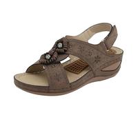 Sandalias Confort Sandalias Mujer Verano Negras Verano Mujer Flores Casual Punta Abierta Cuñas Masaje Fondo Transpirable Zapatos Caminar Deportivas (Bw1,41)