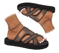 Sandalias correctoras juanetes mujer cuñas, Zapatos con soporte de arco para mujer con corrección del Dedo Gordo del pie Zapatillas Casuales con Punta Abierta y Corrector de juanetes(Size:EU 37,Color: