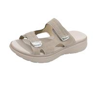 Sandalias Cuña Mujer Comodas Grande de Comercio Exterior para Mujer,Estilo Deportivo de Verano,Cómodas Sandalias de Playa con de Pez de Una Línea para Pasear Por La Orilla Del Mar (Beige, 36)