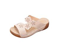 Sandalias Cuña Mujer Verano Chanclas Chica Sandalias de Playa con Tacón Bajo para Mujer Informales Huecas con Tacon Zapatos Ortopedicos (White 43)