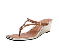 Sandalias Cuña Mujer Verano Zapatillas de Casa Zapatos de Mujer Zapatos Casuales Cuero Vellón Con Punta Estrecha Sandalias Talla 44 Ortopedicos (Brown 39)