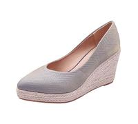 sandalias cuñas mujer Cuñas Esparto Mujer Altas Sandalias Elegantes Valencianas Zapatos Cerradas por Delante Esparteñas Sandals Comodas Manoletinas Cuña Zapatillas Plataforma Calzado Sapatos Púrpura