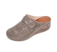 Sandalias Cuñas Mujer Plataforma Zapato de Caminar Sin Cordones | Sandalias Punta cerrada Claquette Mujer Moda Comfortable Pies Anchos para Playa Interior