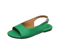 Sandalias de ajuste ancho para mujer, ligeras, cómodas, con correas acolchadas, para primavera, verano, playa, caminar al aire libre, Green, 7 UK 3X-Narrow