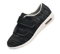 Sandalias de Ancho Extra Ancho,Scarpe da passeggio regolabili in Memory Foam per anziani con artrite,Edema,piedi gonfi e pollice valgo.Dark Gray,42