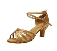 Sandalias de baile de salón de baile latino para mujer, color a la moda, sandalias de baile para mujer, sandalias S para mujer, Khaki, 36.5 EU