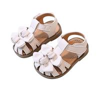 Sandalias de bebé Primavera y Bebé Lindo Lazo Sandalias de Bebé Ligero Transpirable Zapatos de Princesa Zapatos Casual Sandalias Zapatos Niñas 24, Blanco, 21 EU