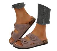 Sandalias de corcho para mujer, sandalias con plantilla, pantuflas de verano, sandalias de plataforma cómodas, sandalias sueltas, elegantes, informales, sandalias de corcho antideslizantes, sandalias
