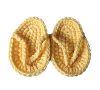 Sandalias de crochet hechas a mano para bebé, botines para fotos, amarillo, 19 EU