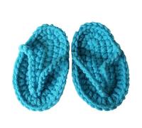 Sandalias de crochet hechas a mano para bebé, botines para fotos, azul, 19 EU