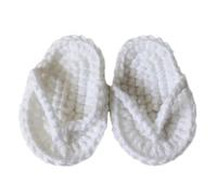 Sandalias de crochet hechas a mano para bebé, botines para fotos, Blanco, 19 EU