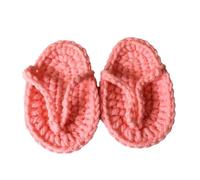 Sandalias de crochet hechas a mano para bebé, botines para fotos, Rosa., 19 EU