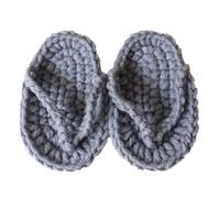 Sandalias de crochet hechas a mano para bebé, botines para fotos, zapatos estrellados (gris, talla 19)