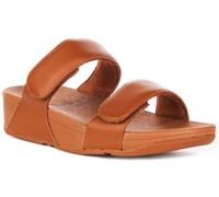 Sandalias De Cuero Ajustables Fitflop Lulu Para Mujeres En Marrón Claro UK 3 - 8