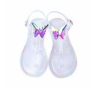 Sandalias de cuero para mujer, cómodas con soporte de arco, sandalias de cuña de ajuste ancho, sandalias de punta abierta, ligeras para mujer, Clear, 36.5 EU