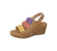 Sandalias de cuero para mujer, sandalias de fascitis plantar, cómodas con soporte de arco, sandalias de cuña de ajuste ancho, sandalias de verano para mujer, sin cordones, puntera abierta, ligeras