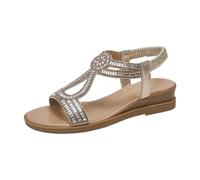 Sandalias de cuña baja para mujer, anchas, bohemias, planas, con puntera abierta, transpirables, antideslizantes, sin espalda, con correa elástica en el tobillo, cómodos zapatos de vestir plantares