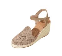 Sandalias de cuña blancas cómodas para mujer, sandalias de punta cerrada para mujer, sandalias de punto gladiador, sandalias ortopédicas antideslizantes con soporte de arco, zapatos de verano, ligeros