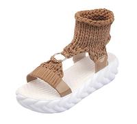 Sandalias de cuña Blancas Sandalias Mujer Elegantes Alpargatas Blancas Sandalias de Cuña de Moda Zapatos Sandalias de Tiras Zapatos Mujer - Sandalias de Muffin Transpirables, marrón, 37 EU